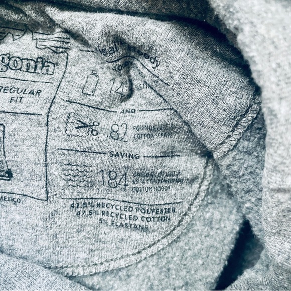 Patagonia Gray Hoodie Hooded Sweatshirt Live Simply Graphic Design Men’s Small - Picture 7 of 7